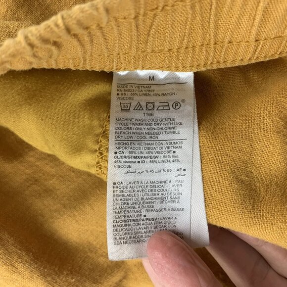 Old Navy Gold Oriented Linen Blend High Rise Pull On Shorts M - Picture 4 of 5